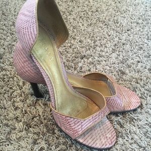 Ralph Lauren Pink Snakeskin Pumps